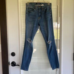 Distressed Blue Skinny Jeans Women Size 4 Mid Rise Stretch Casual Denim Fit